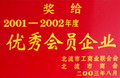 2001-2002年度北流市工商联合会优秀会员企业